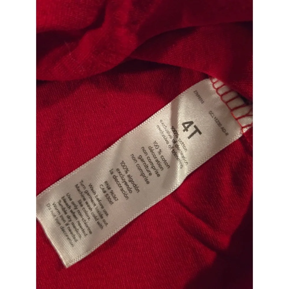 OshKosh‎ B'gosh Red Lace Yoke Long Sleeve Top Tunic Girls Size 4T